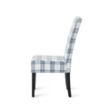 Dining Chair Blue Cream Fabric