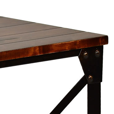 Winston Square End Table Brown Brown Steel