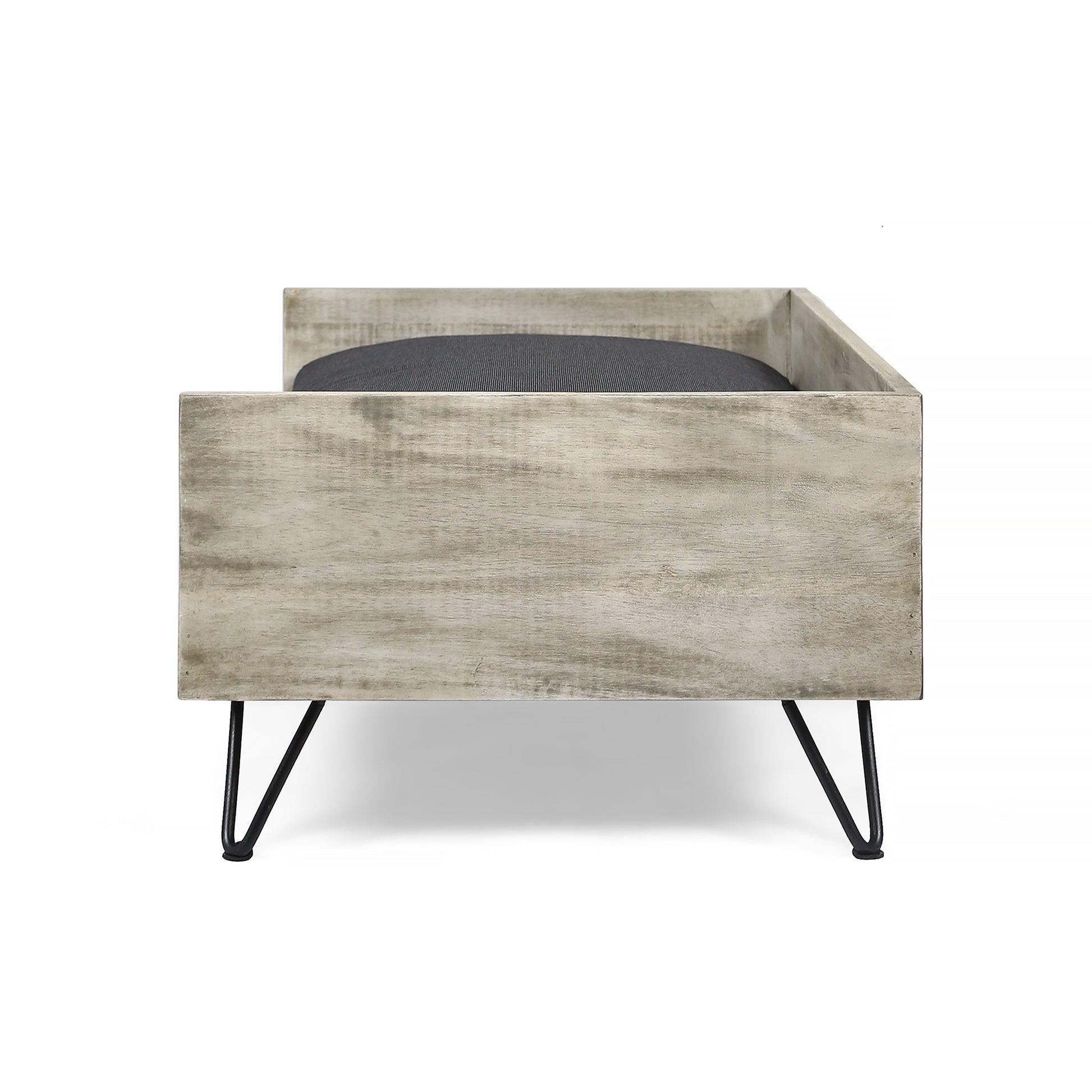 Dog Bed Black Grey Acacia Wood