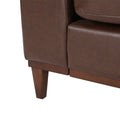 3 Seater Sofa Dark Brown Pu