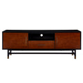 Blynn Midcentury Modern Media Console Black 60 69 Inches Mdf