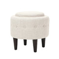 Chair Ottoman Beige Fabric
