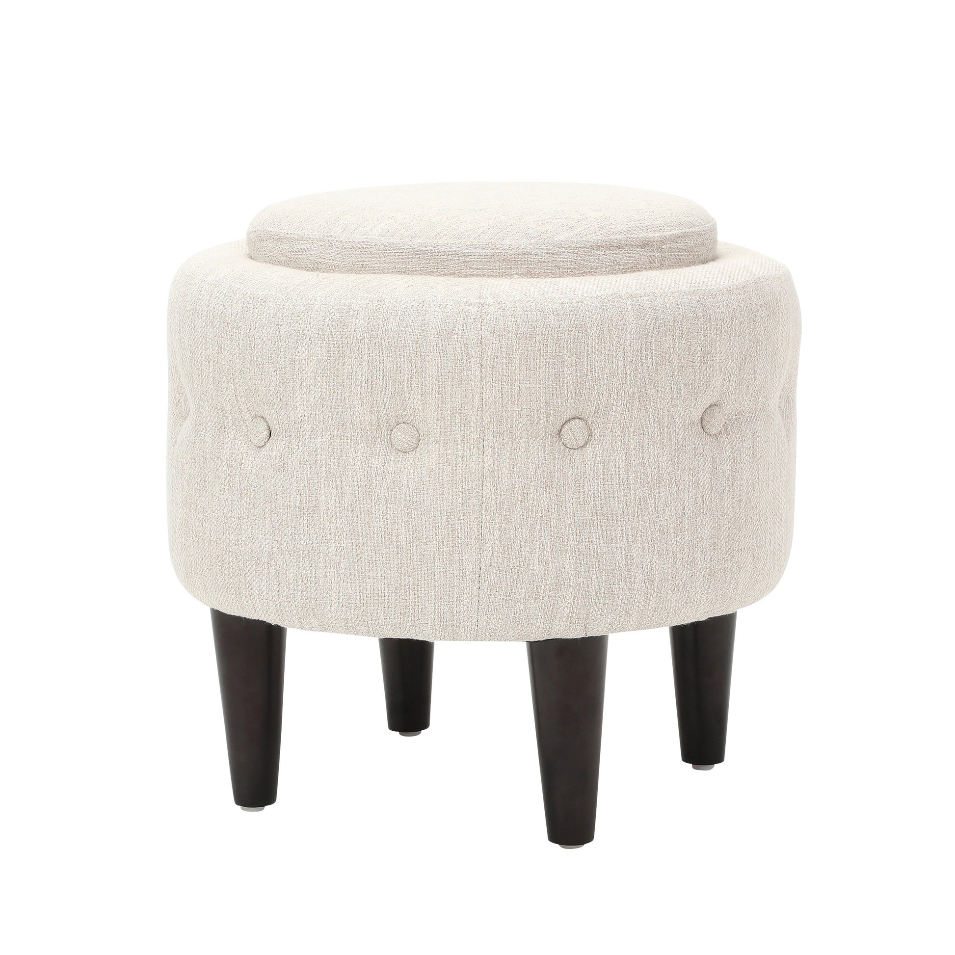 Chair Ottoman Beige Fabric