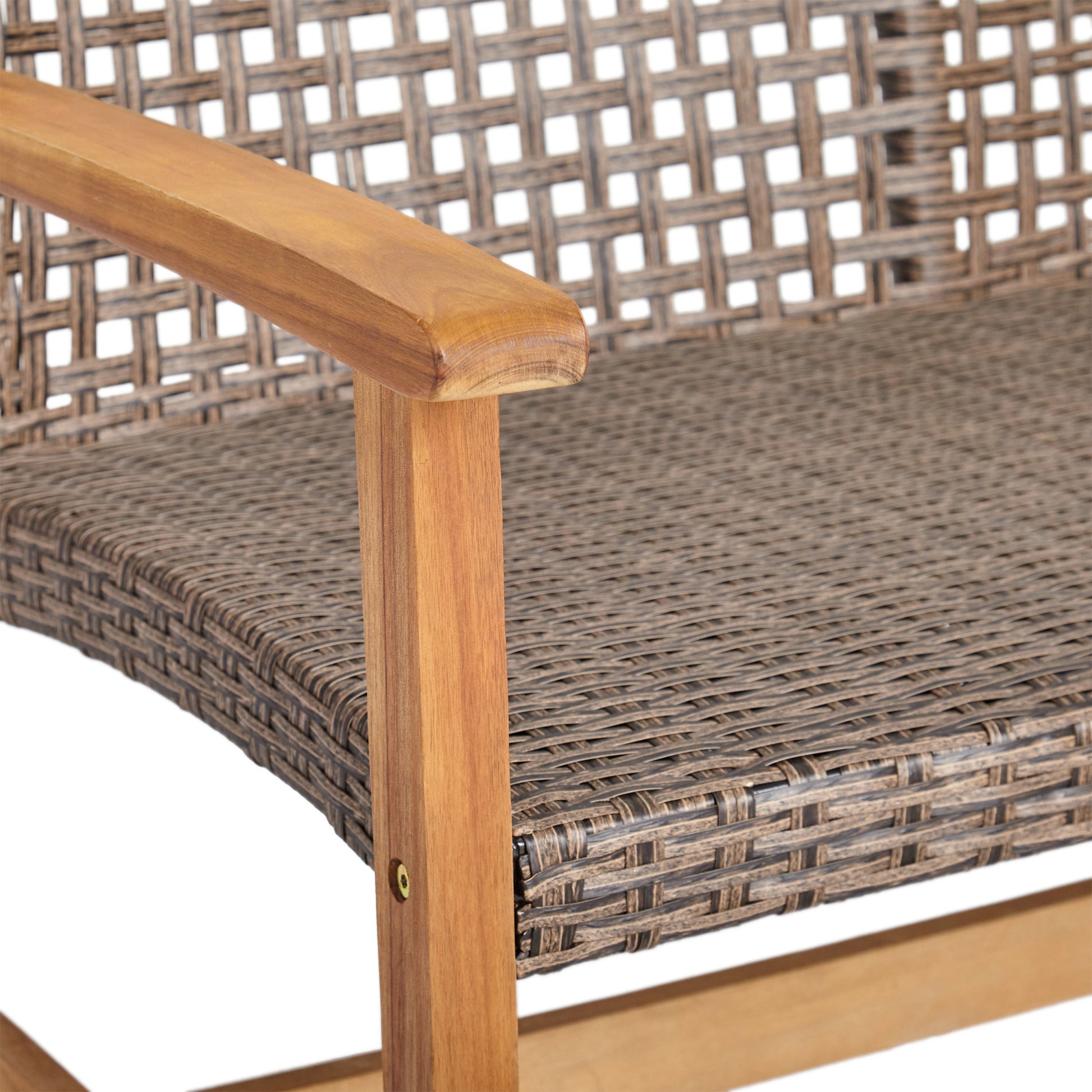 Hampton Wood Wicker Seat Natural Grey Acacia Wood