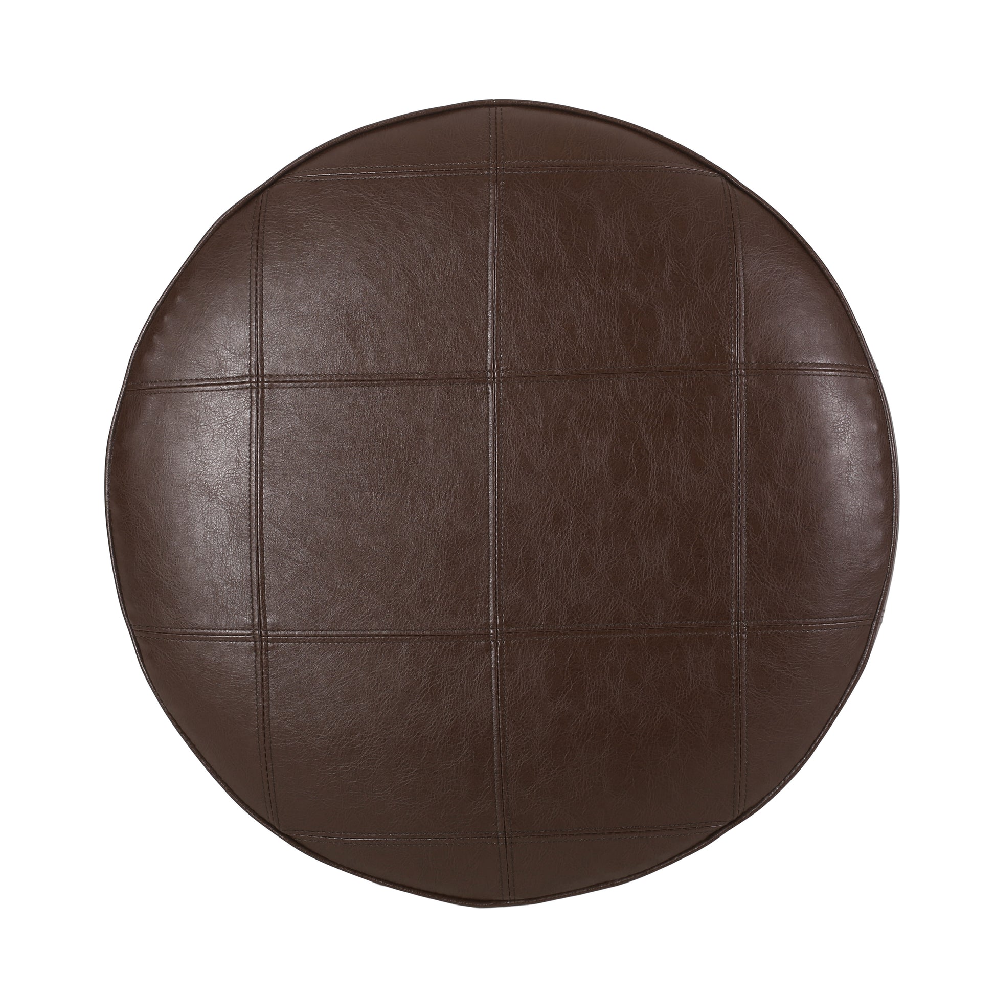 Ottoman Dark Brown Faux Leather