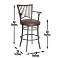 Bayview Swivel Barstool Dark Brown Dark Brown Wood