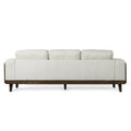 3 Seater Sofa Beige Wood 3 Seat