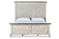 Bear Creek Queen Bed Whitewashed Gray Queen Silver White Faux Leather