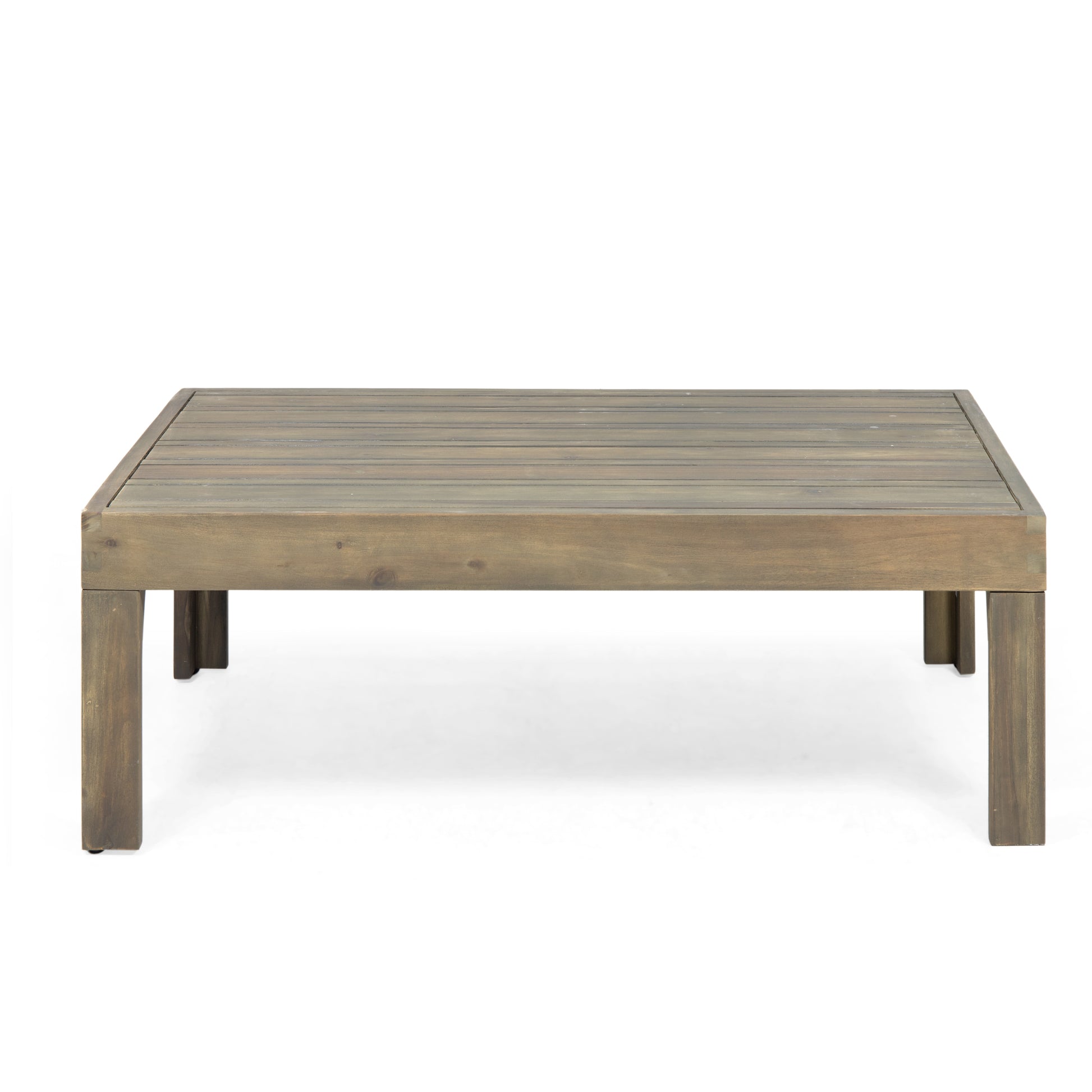 Outdoor 4 Seater Acacia Wood Chat Set With Wicker Accents And Cushions, Gray Mixed Gray Dark Gray Gray Acacia Wood