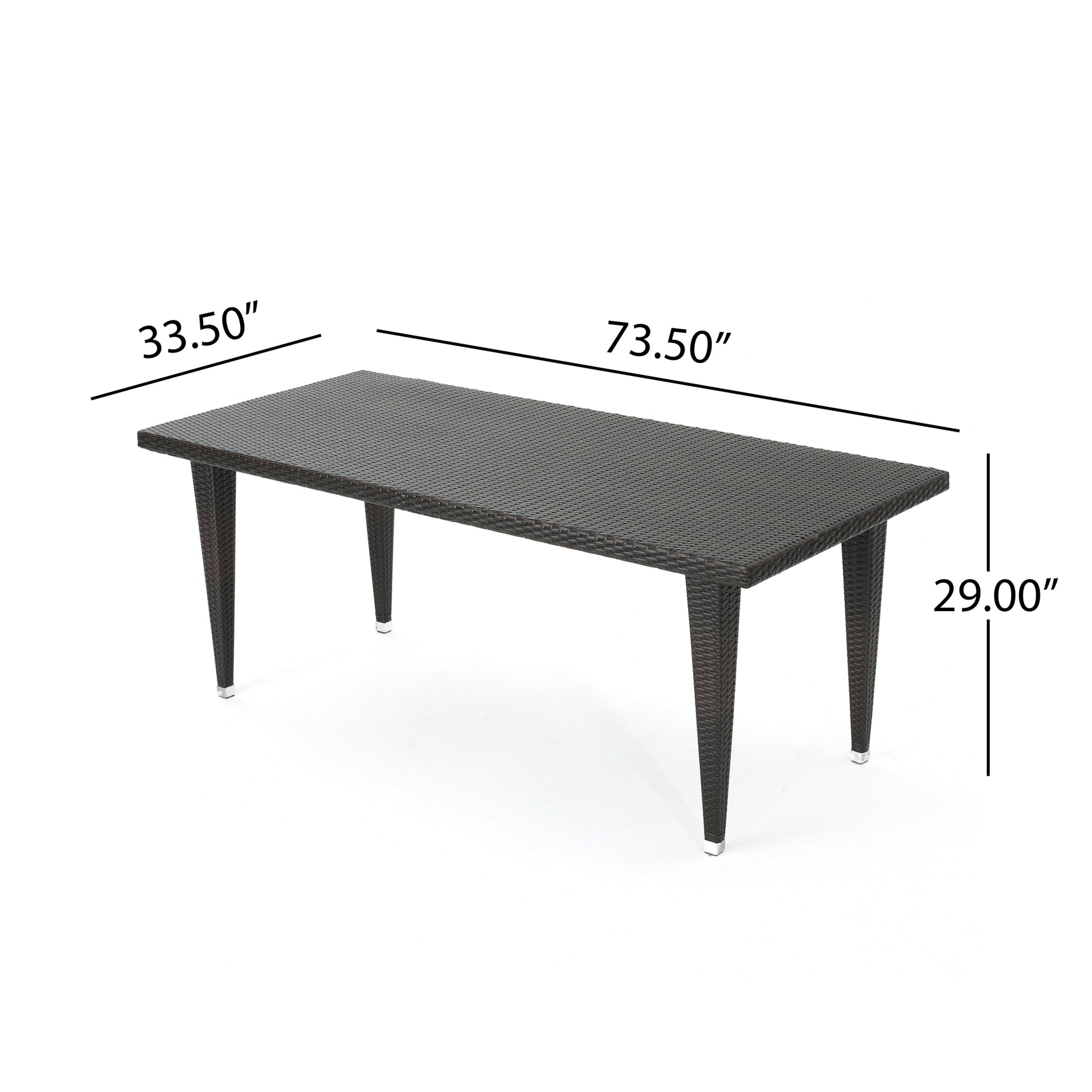 Dominica 33*75 Rect Table Pvc - Brown Multi Iron