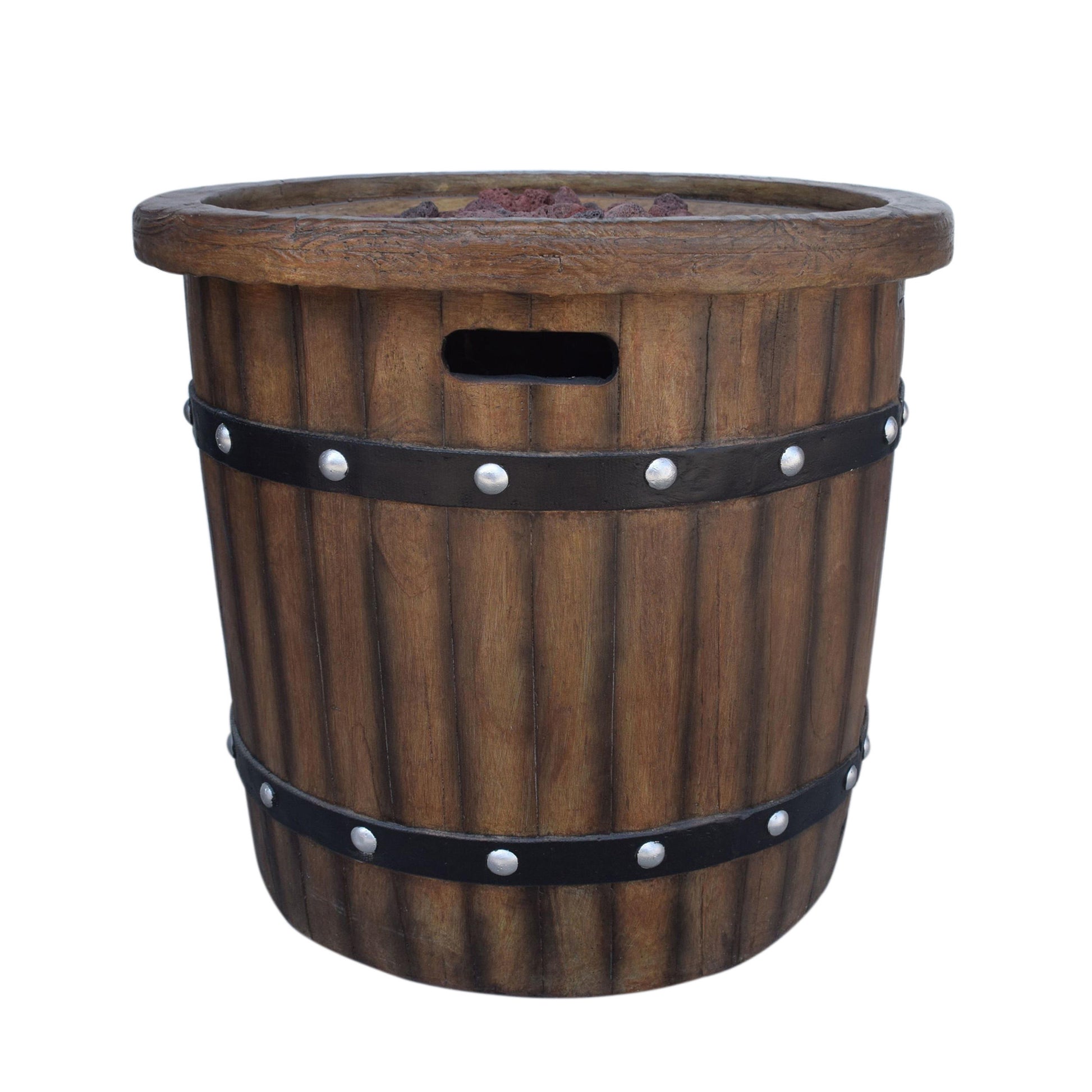 Round 25" Mgo Fire Pit 40 000 Btu Dark Brown Magnesium Oxide