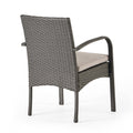 Cordoba Kd Pe Wicker Dining Chair Grey Pe Rattan Iron Waterproof Fabric
