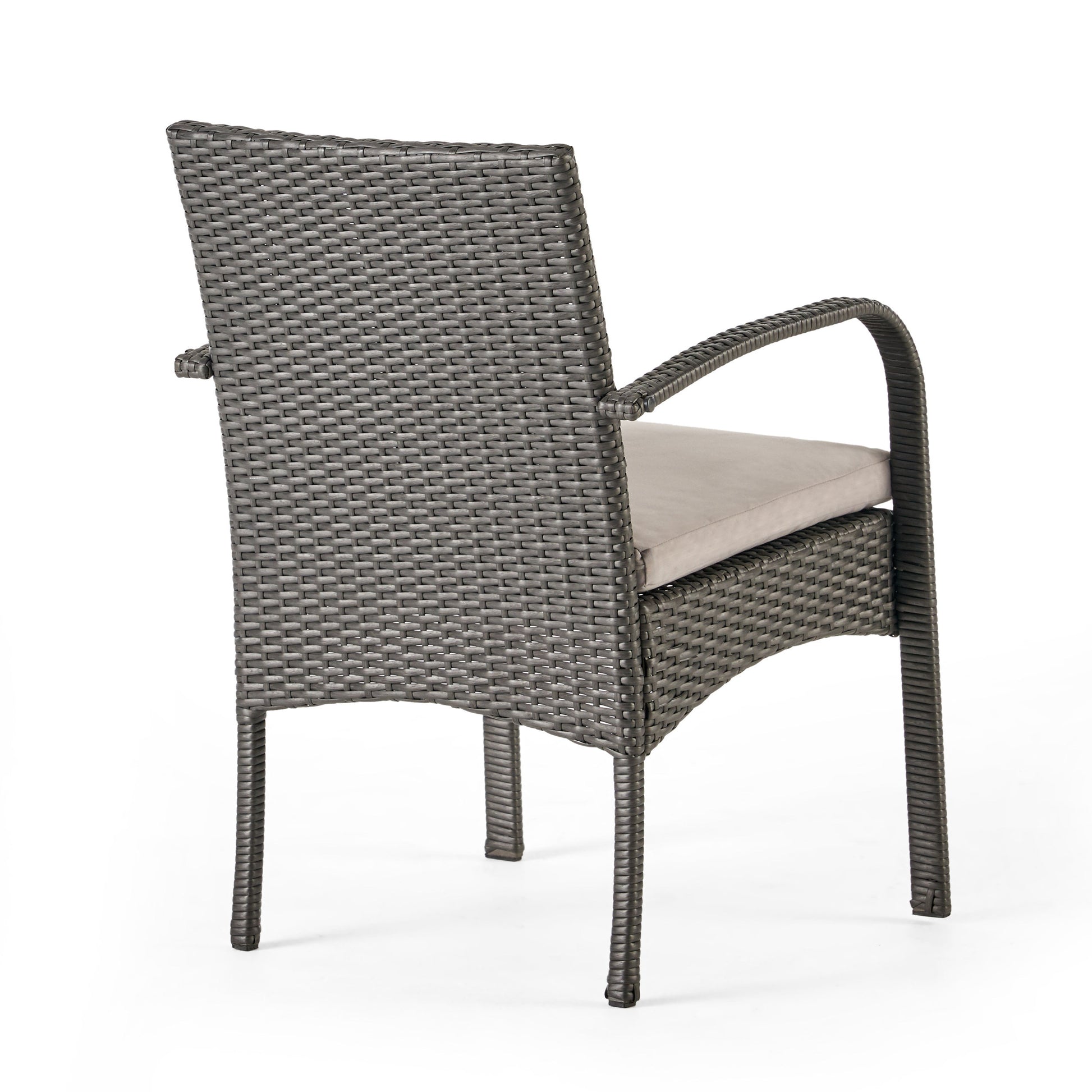 Cordoba Kd Pe Wicker Dining Chair Grey Pe Rattan Iron Waterproof Fabric