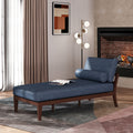 Chaise Lounge Navy Blue Fabric