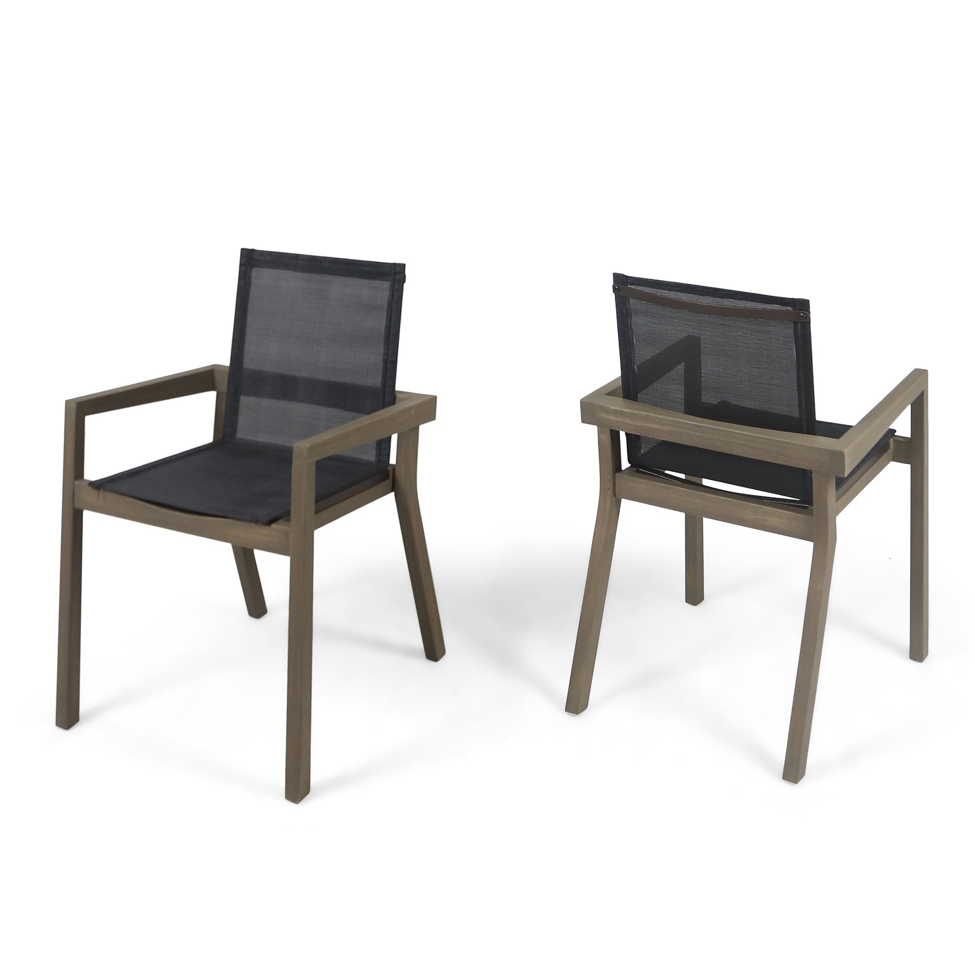 Belfast Dining Chair,Set Of 2 Grey Wood