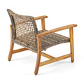 Hampton Wood Wicker Club Chair Set Of 2 Natural Grey Wood