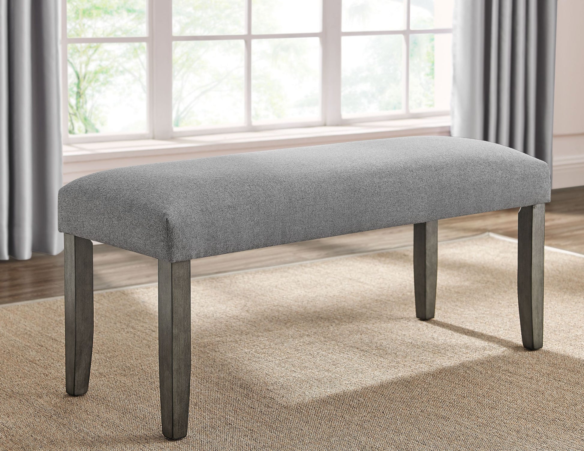 Emily Backless Bench Gray Gray Wood