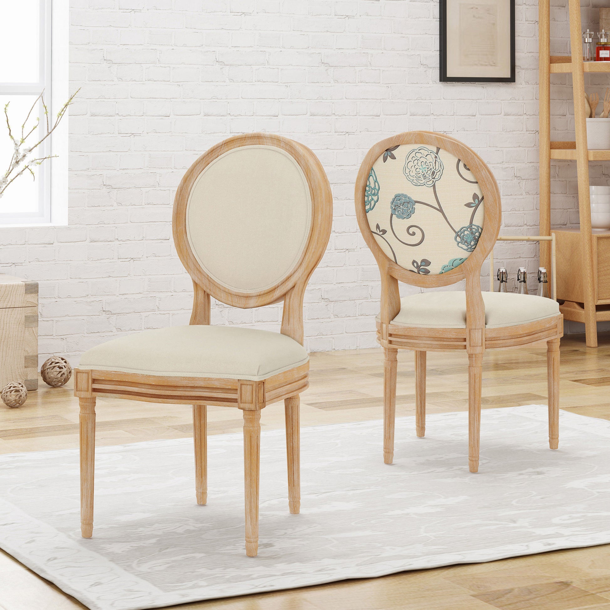 Kd Dining Chair Set Of 2 Beige Fabric