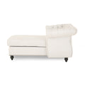 Chaise Lounge Beige Fabric