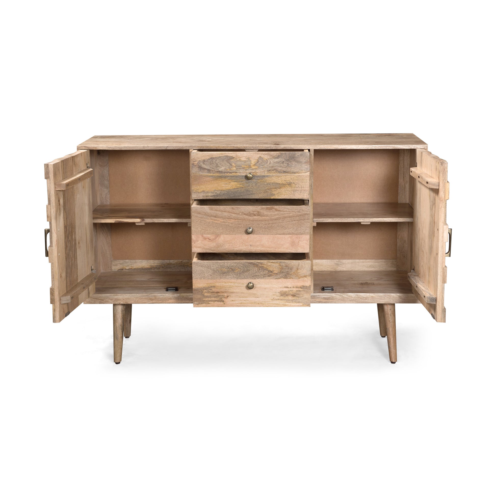 3 Drawer Sideboard With 2 Door Kd Legs Natural Wood