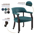 Tournament Arm Chair With Casters Blue Light Blue Wood
