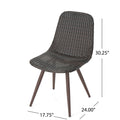 Gila Dining Chair With Powder Coated Legs,Set Of 2 Brown Multi Rattan