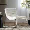 Wilmouth Roll Occassional Chair White Metal & Wood
