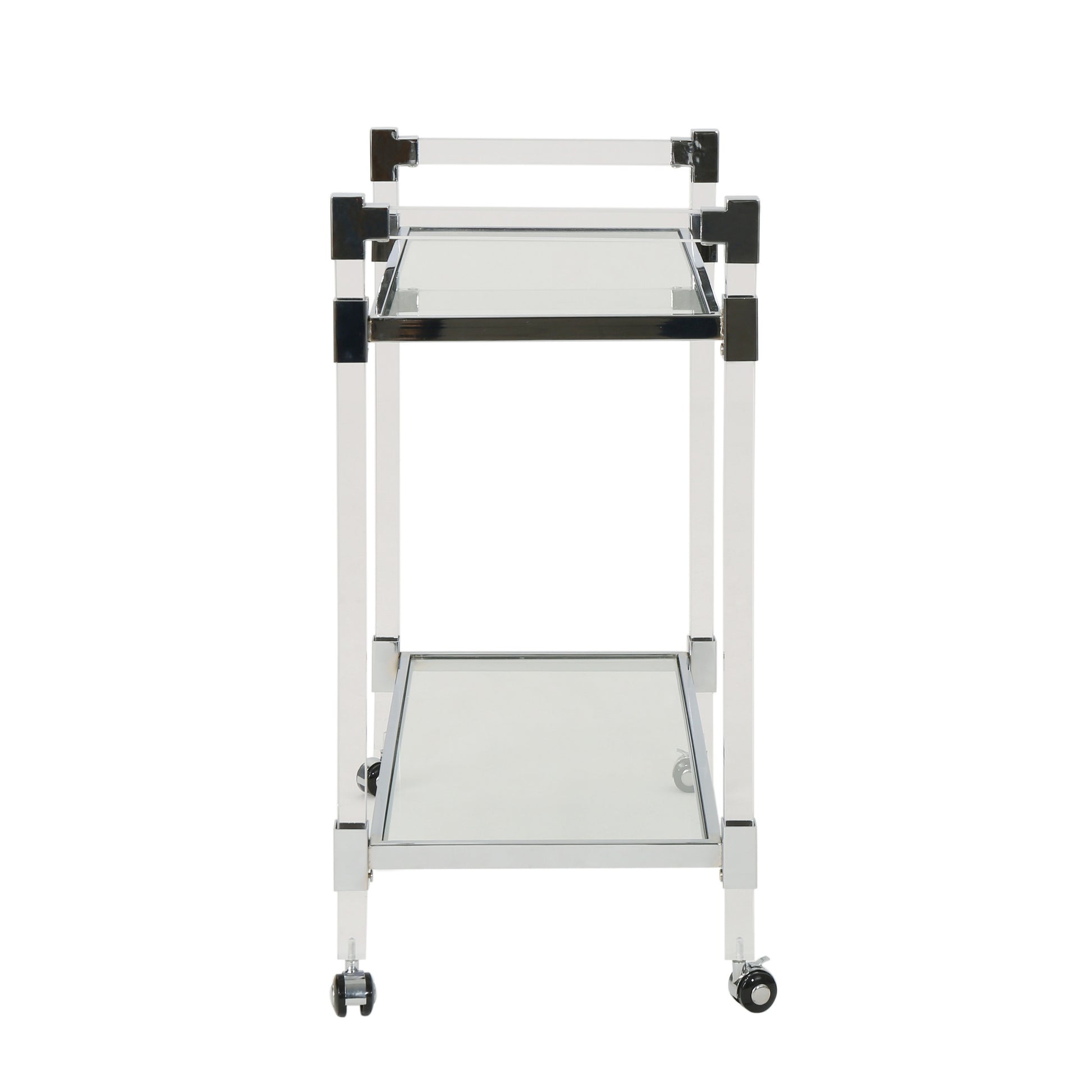 Bar Cart Clear Tempered Glass