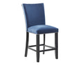 Camila Velvet Counter Chair Set Of 2 Blue Blue Wood