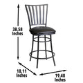 Stellan Swivel Counter Stool Black Black Wood