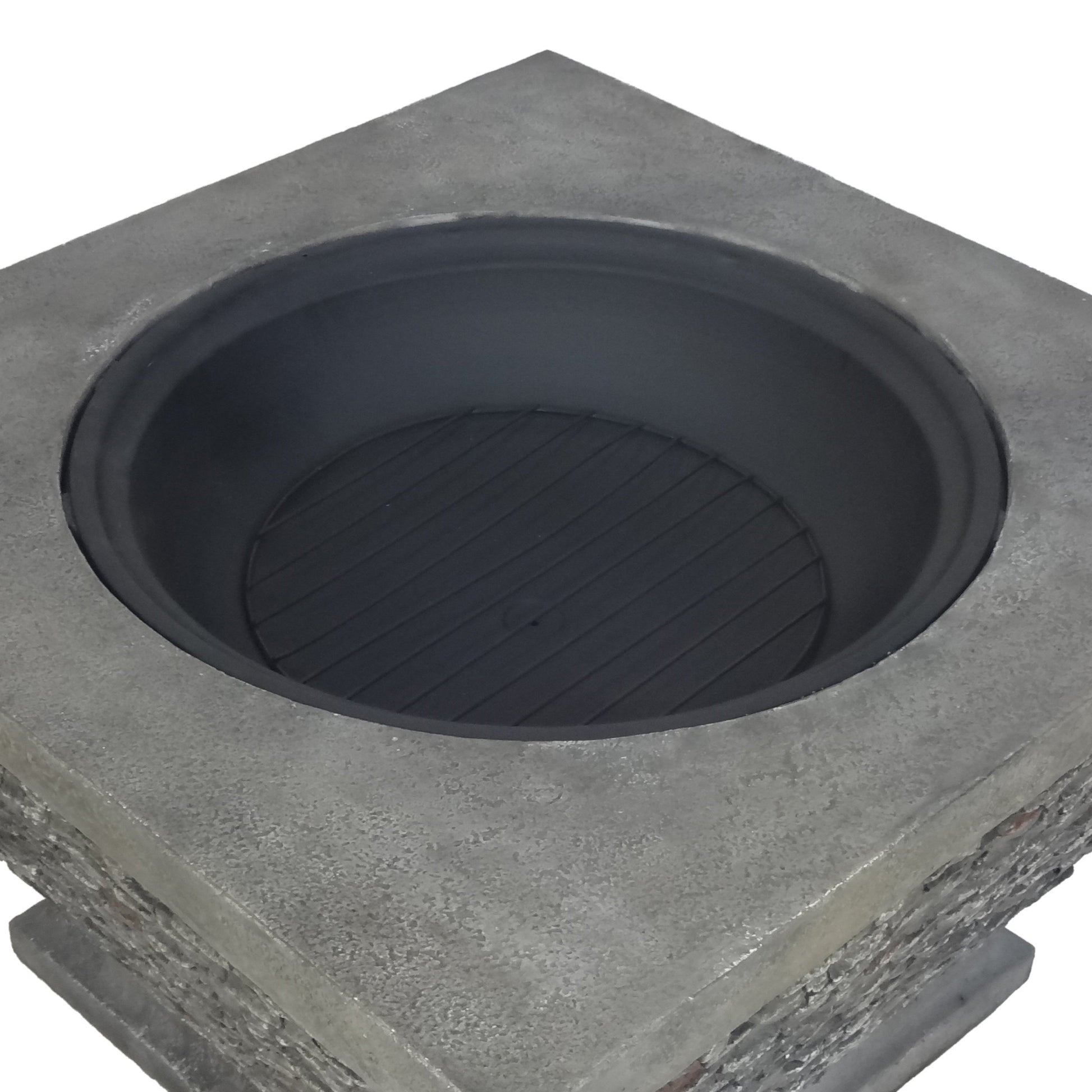 Mgo 32" Wood Burning Fire Pit Grey Magnesium Oxide