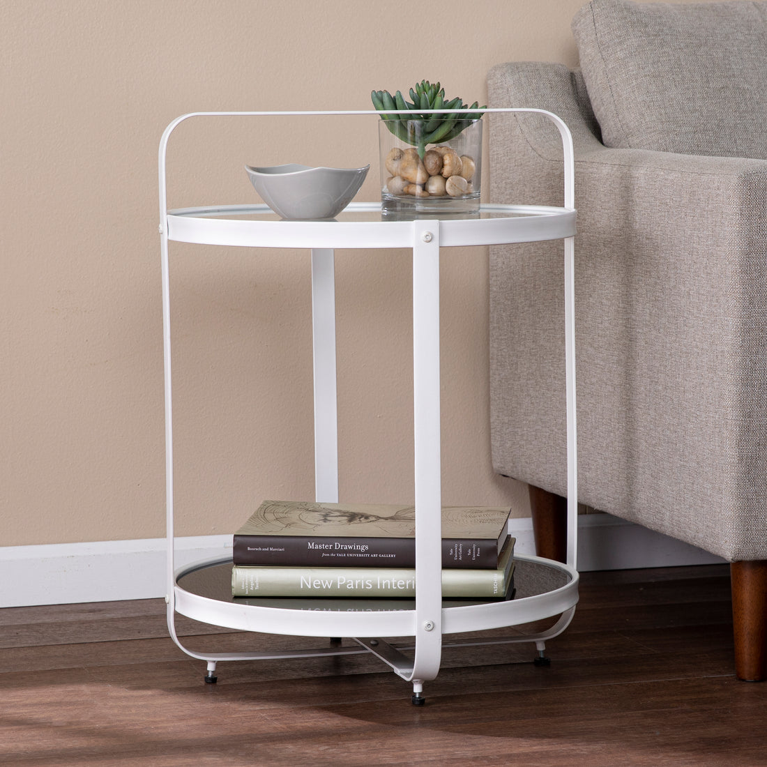 Vimmerly Glass Top End Table Black Iron