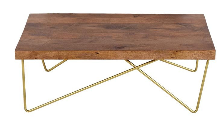 Walter Brass Inlay Cocktail Table Brown Brown Iron