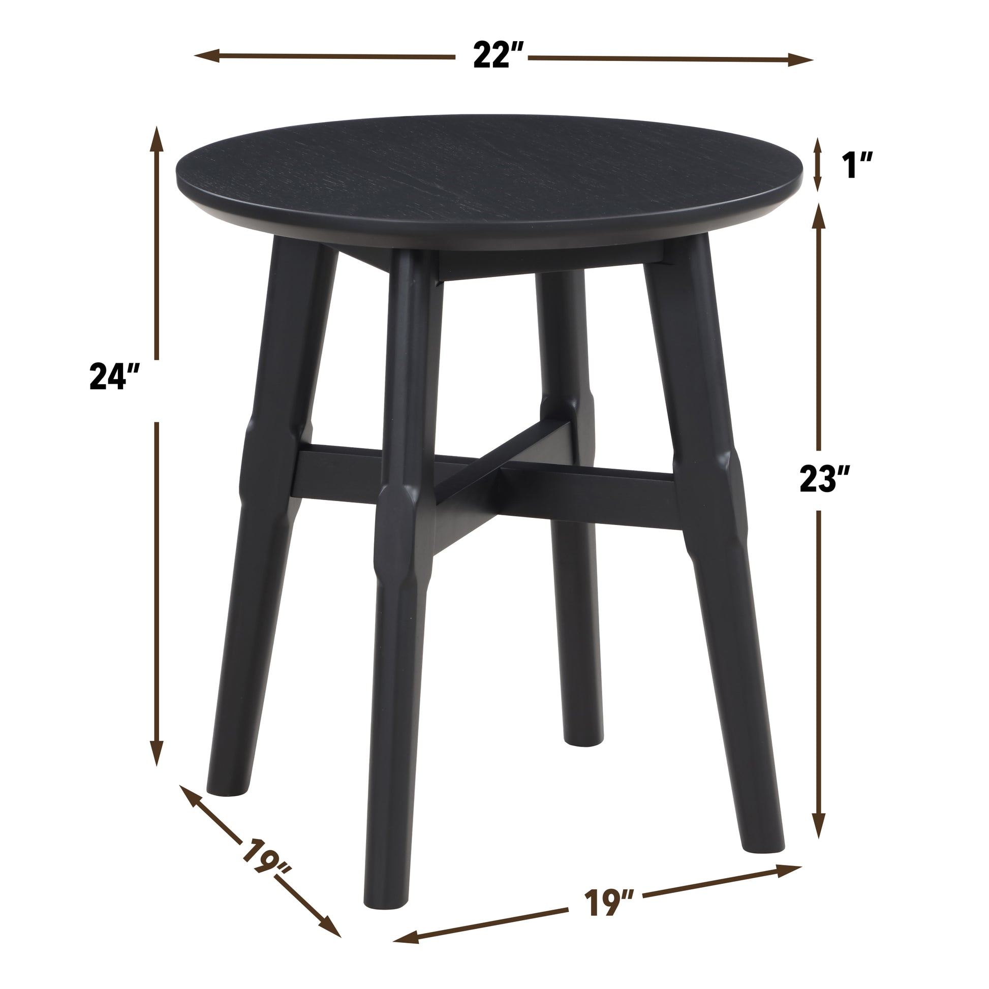 Oslo End Table Black Black Wood