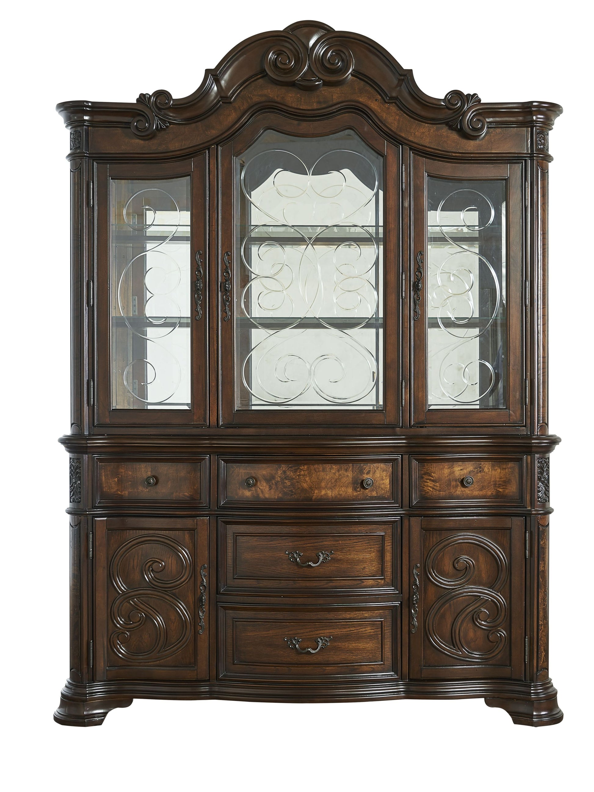 Royale Buffet And Hutch Dark Brown - Dark Brown