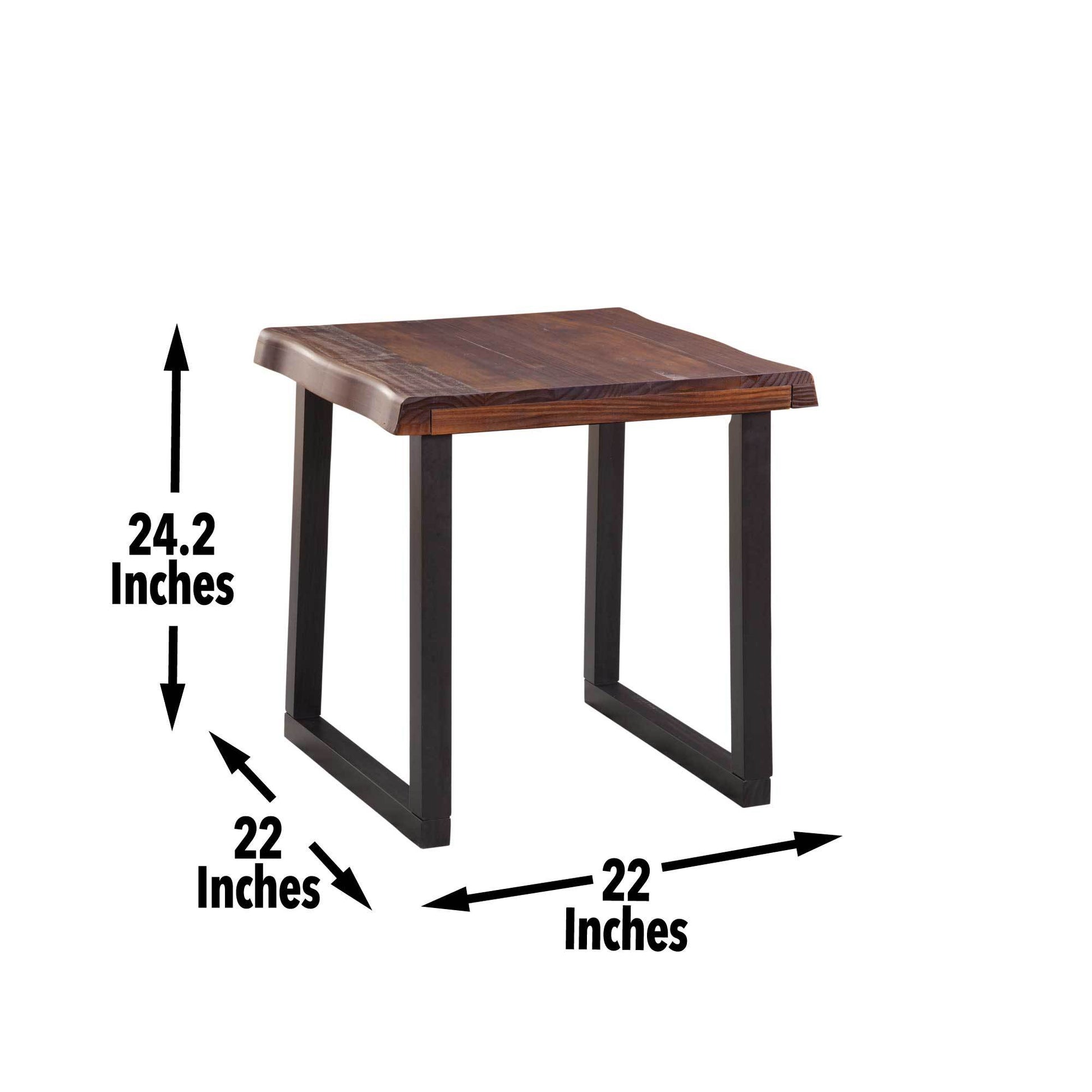 Jennings Live Edge 3 Piece Occasional Table Set Brown Brown Wood