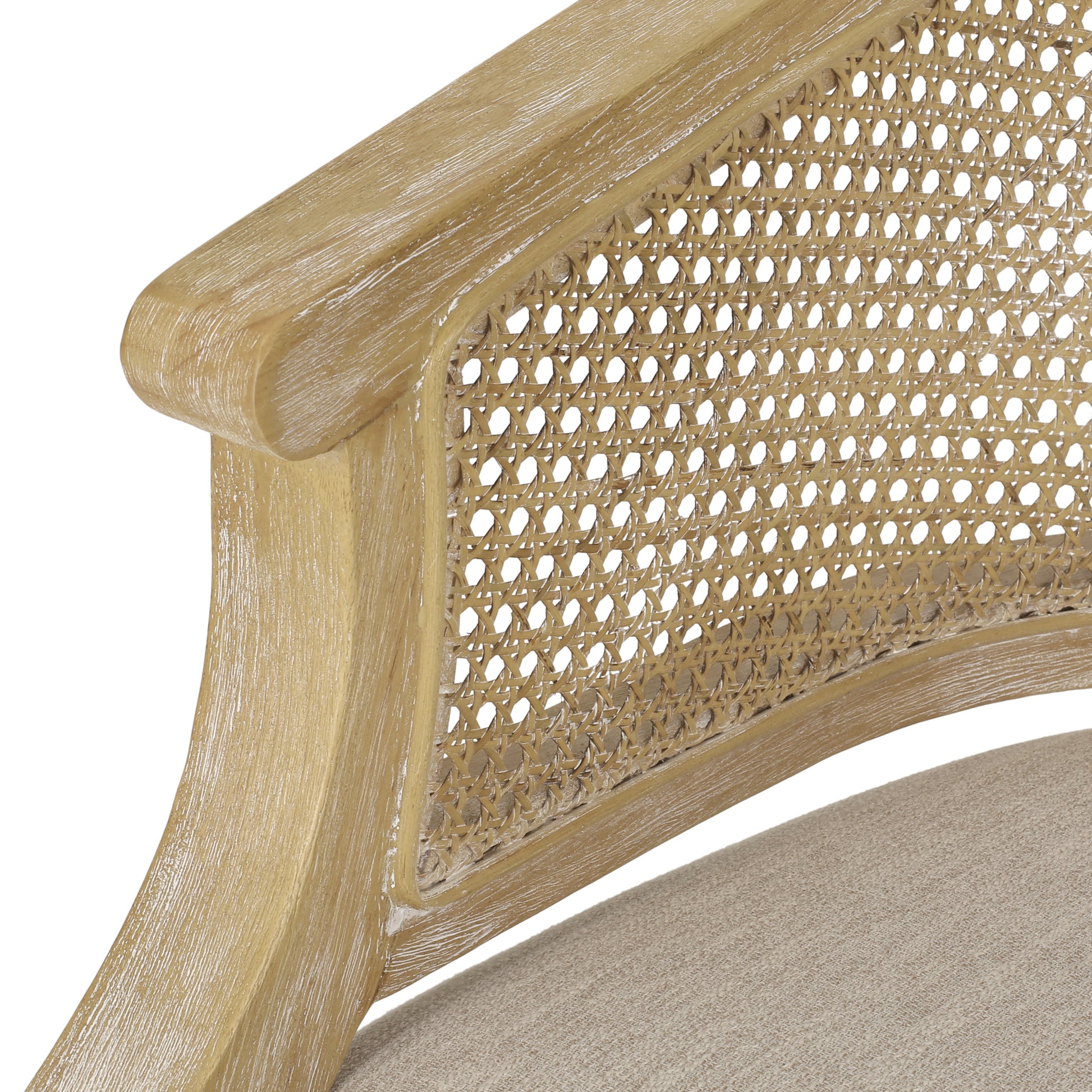 Accent Chair Beige Natural Rubber Wood