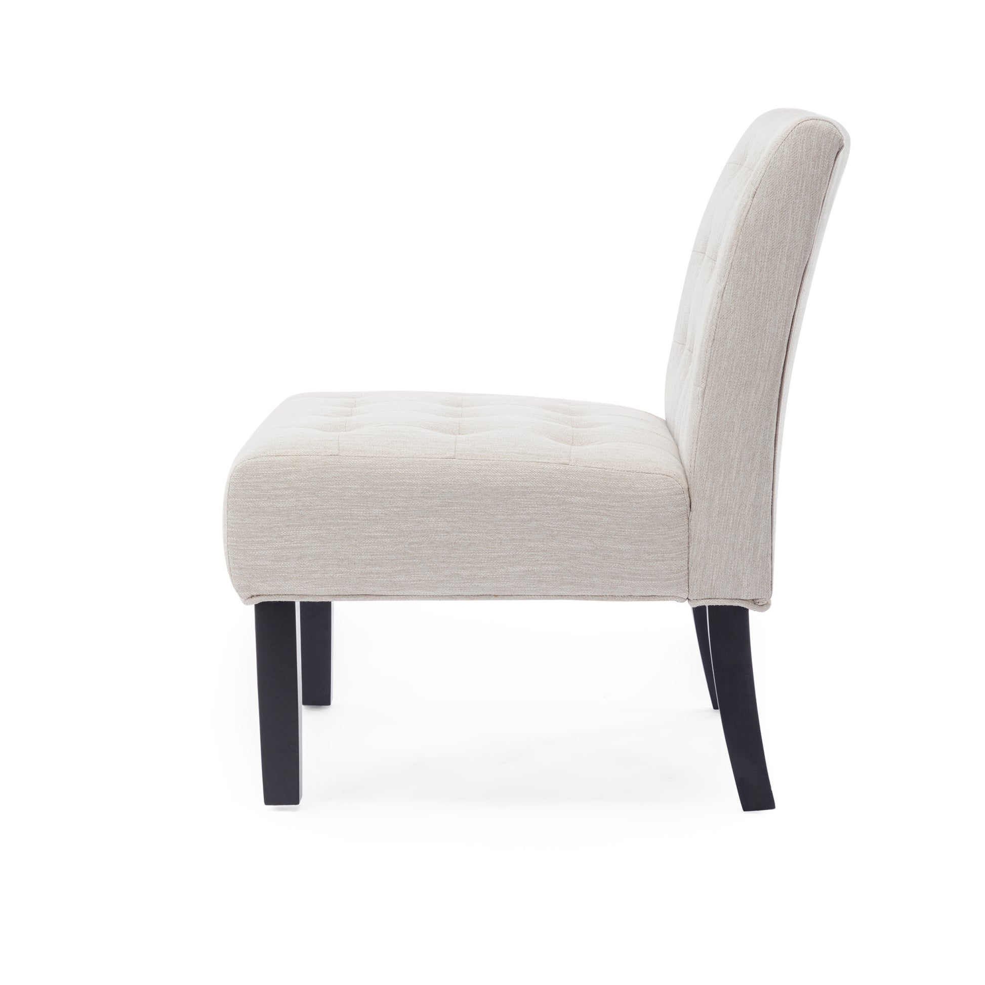 Accent Chair Beige Fabric