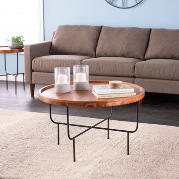 Marisdale Round Coffee Table Natural Iron