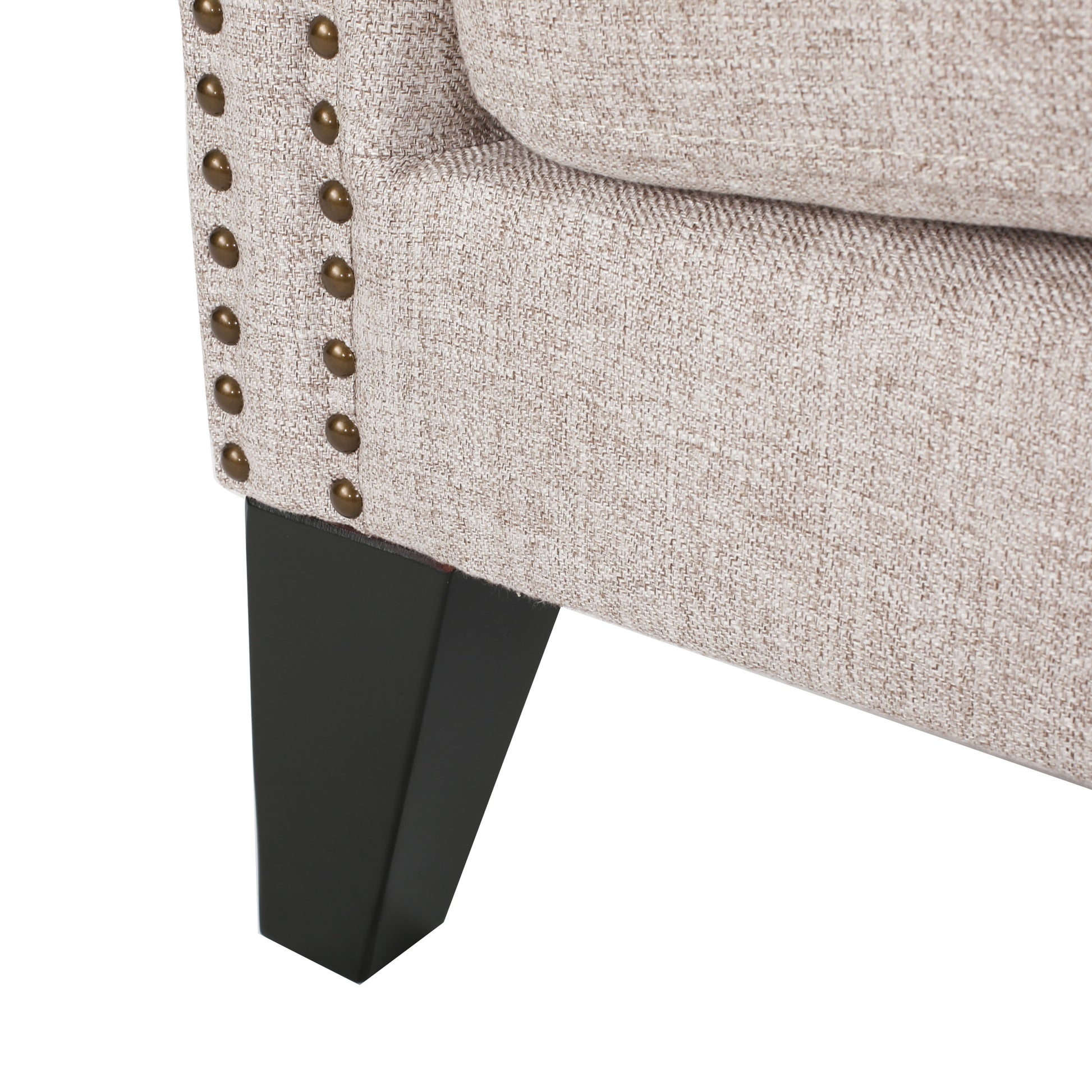 Accent Chair Beige Fabric