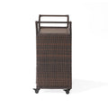 Corona Bar Cart - Brown Pe Rattan Iron