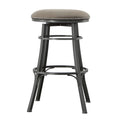 Bali Backless Swivel Bar Chair Gray Dark Gray Wood