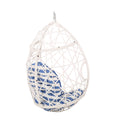 Marlin Hanging Egg Chair Basket White Blue Pe Rattan Iron Waterproof Fabric