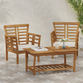 Caydon 2 Club Chairs Table Brown Wood