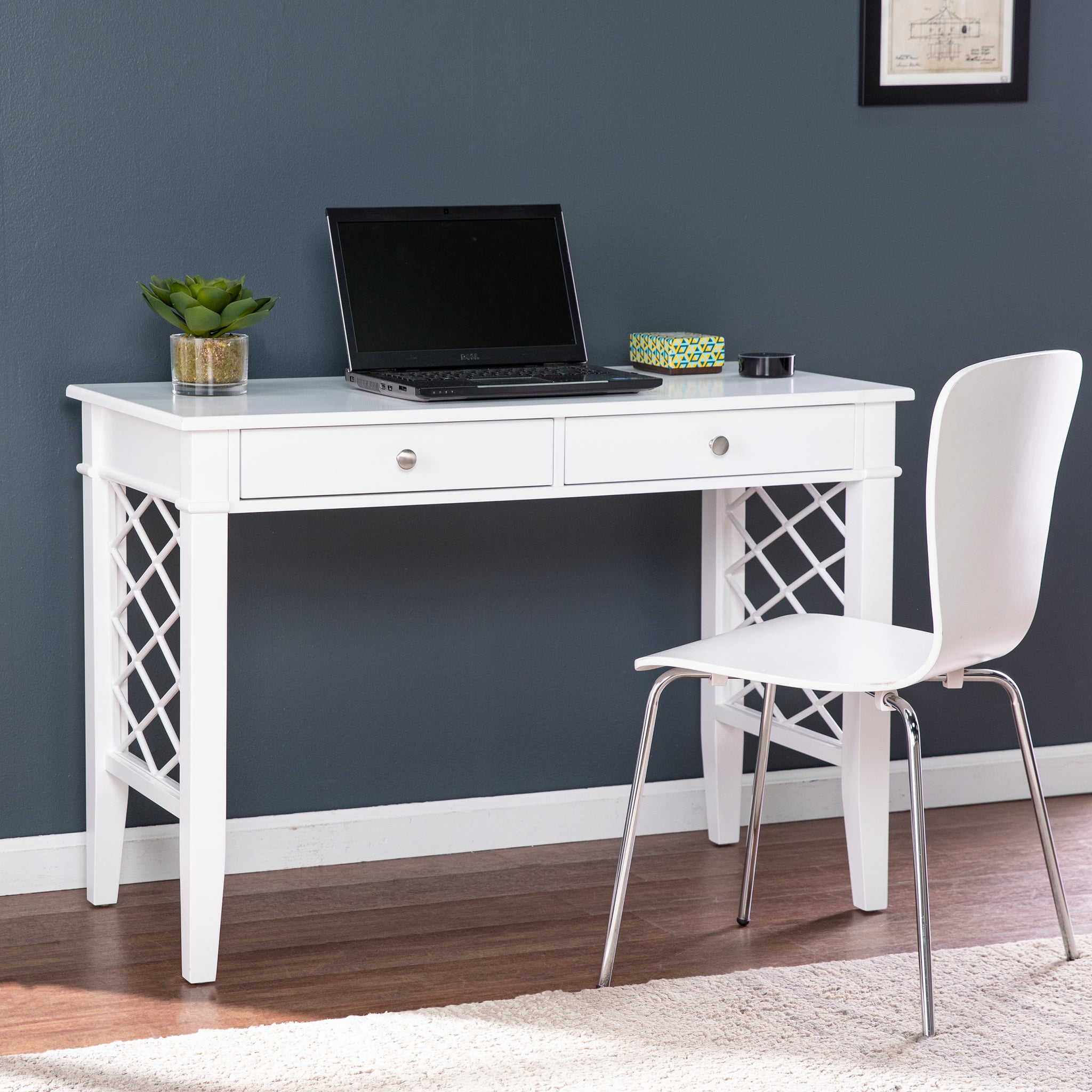 Glenburg Writing Desk White Mdf