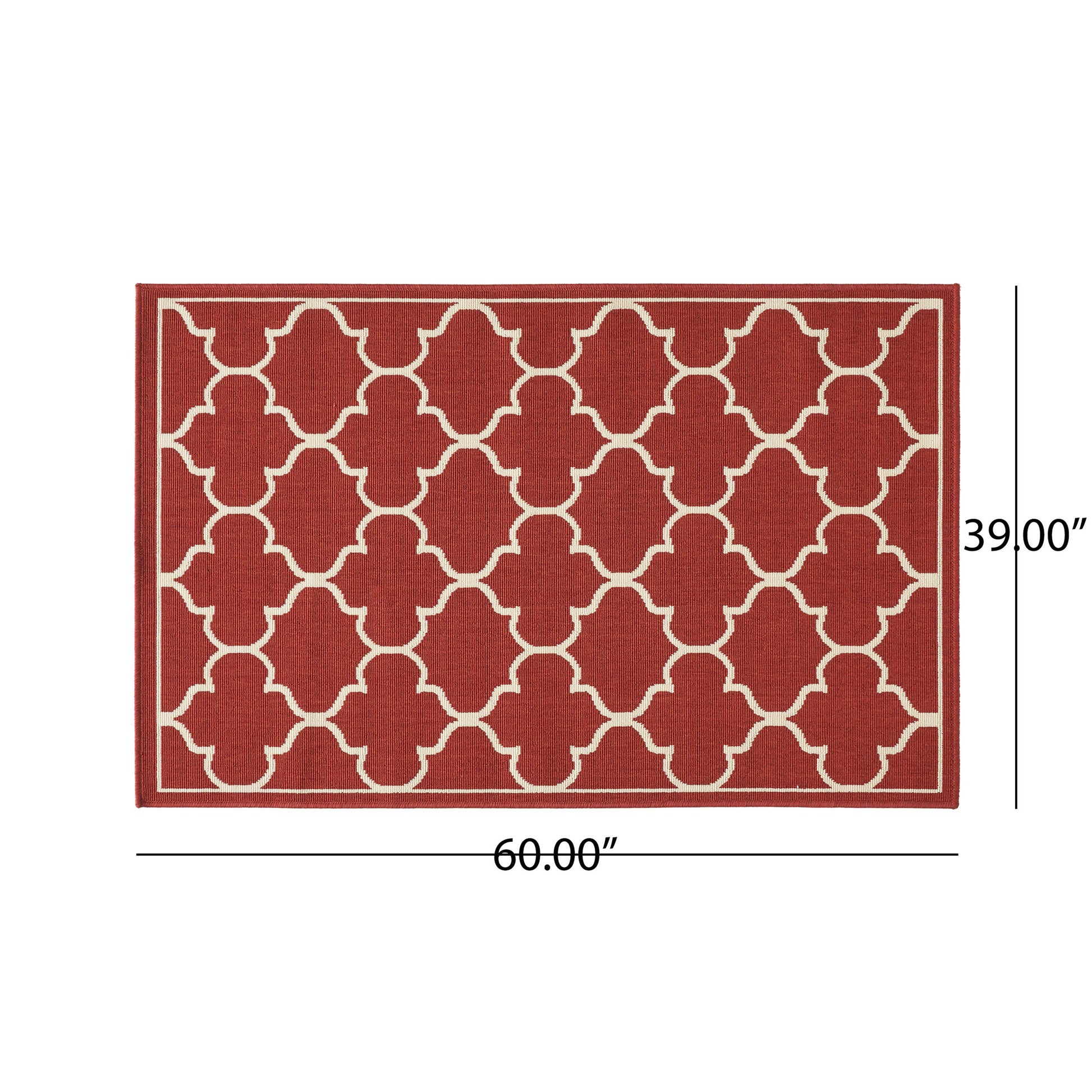 Meridian 1295R 3'3" X 5' Red Polypropylene