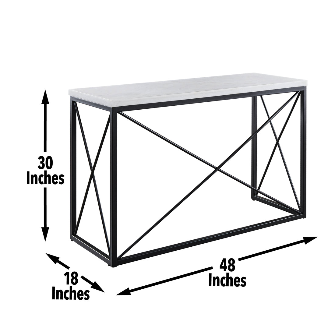 Skyler White Marble Top Rectangular Sofa Table White White Marble