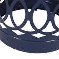 Outdoor Metal End Table Large Navy Blue Iron