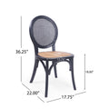 Dining Chair Mp2 Set Of 2 Matte Black Rattan