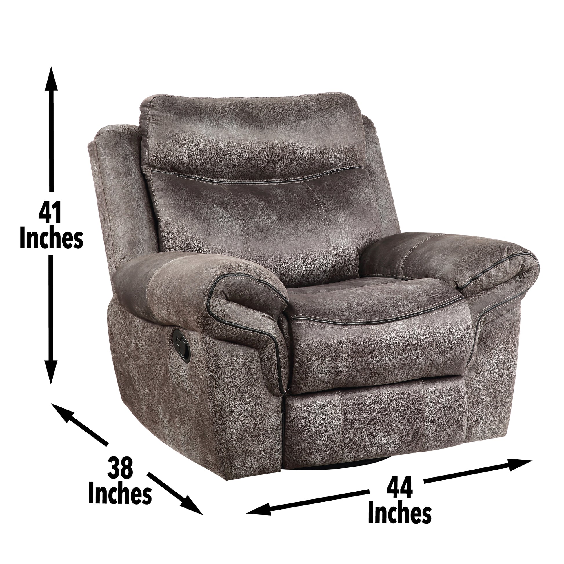 Nashville Glider Recliner Gray Dark Gray Wood